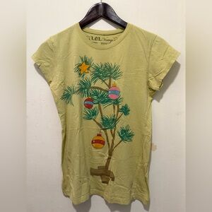 L.O.L. Vintage Festive 'Charlie Green Christmas Tree Tee NWT 100%Cotton Size L.